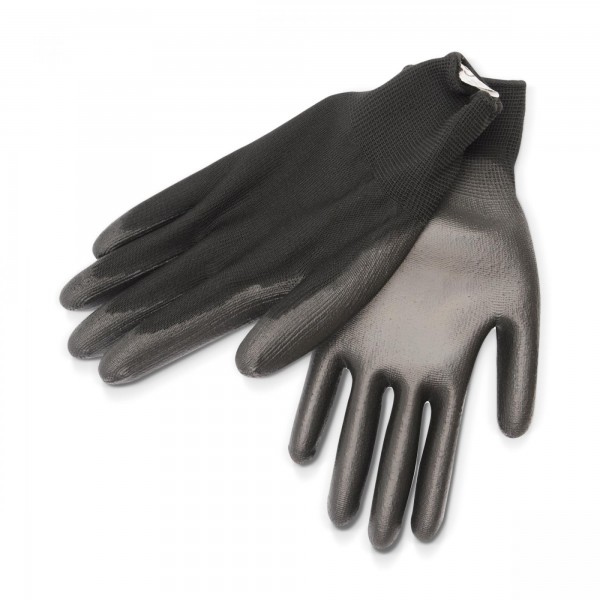 Pracovní rukavice vel. 10, PU/PE krycí vrstva, černé, COMPASS
