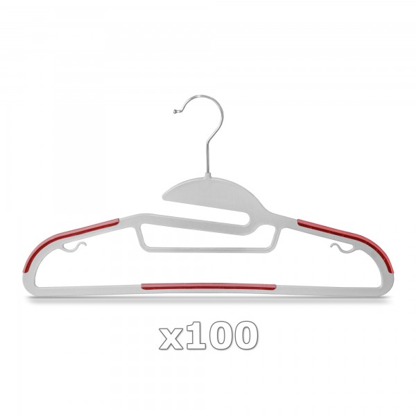 Plastové ramínko na oděvy červené 100 ks